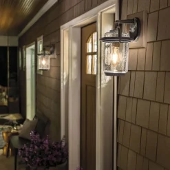 Elstead Außenleuchte Wand Glas Aluminium E27 IP44 35,6 cm hoch* Außenwandleuchten|Gartenlaternen