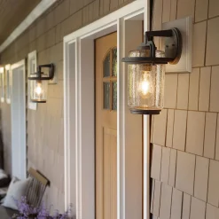 Elstead Außenleuchte Wand Glas Aluminium E27 IP44 35,6 cm hoch* Außenwandleuchten|Gartenlaternen