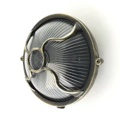 Andromeda Außenleuchte Wand Glas Echt-Messing E27 IP64 rund* Außenwandleuchten|Feuchtraumleuchten