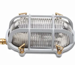 Best Lido Außenleuchte Wand Glas Messing E27 IP64 B: 18 cm Grau Keller