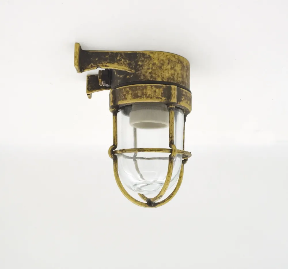 Discount Andromeda Außenleuchte Wand Glas Messing E27 IP64 H: 16,5 cm