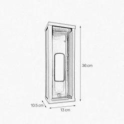 New Giovanni Battista Außenleuchte Wand in Bronze matt IP43 E27 Eisen Glas