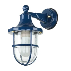 Lido Außenleuchte Wand IP64 E27 Glas Messing Maritim Blau* Rustikale Lampen|Metall Lampen