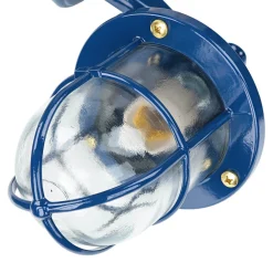 Lido Außenleuchte Wand IP64 E27 Glas Messing Maritim Blau* Rustikale Lampen|Metall Lampen