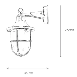 Lido Außenleuchte Wand IP64 E27 Glas Messing Maritim Blau* Rustikale Lampen|Metall Lampen