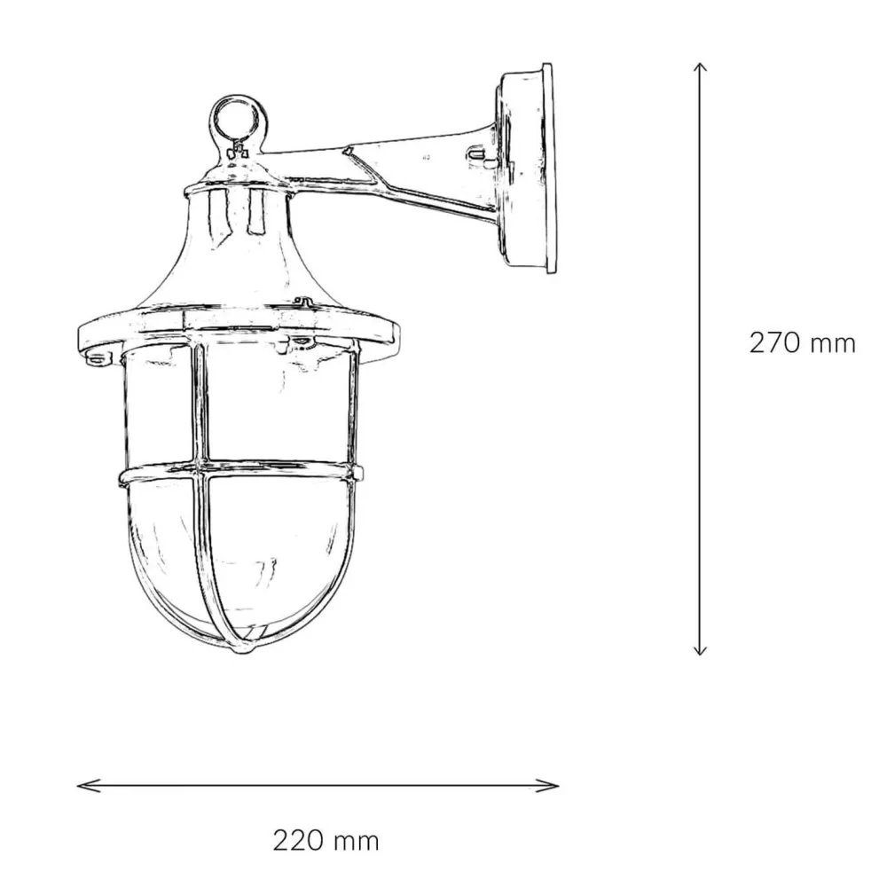 Lido Außenleuchte Wand IP64 E27 Glas Messing Maritim Blau* Rustikale Lampen|Metall Lampen