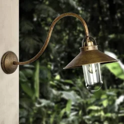 Giovanni Battista Außenleuchte Wand IP44 E27 in Bronze Antik matt Echt-Messing* Außenwandleuchten|Lampen Aus Aller Welt