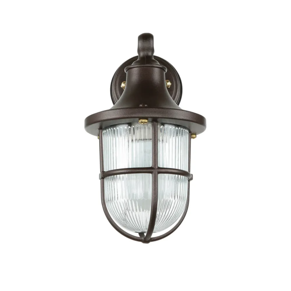 Lido Außenleuchte Wand IP64 E27 Rostbraun antik Echt-Messing Maritim* Rustikale Lampen|Metall Lampen