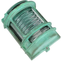 Lido Außenleuchte Wand IP64 Messing Glas Grün antik E27* Rustikale Lampen|Metall Lampen