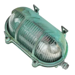 Lido Außenleuchte Wand Maritim Grün Messing Glas IP64* Rustikale Lampen|Metall Lampen