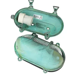 Lido Außenleuchte Wand Maritim Grün Messing Glas IP64* Rustikale Lampen|Metall Lampen