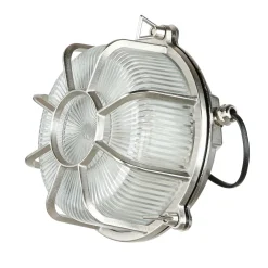 Lido Außenleuchte Wand Maritim Echt-Messing Riffelglas E27* Außenwandleuchten|Moderne Lampen