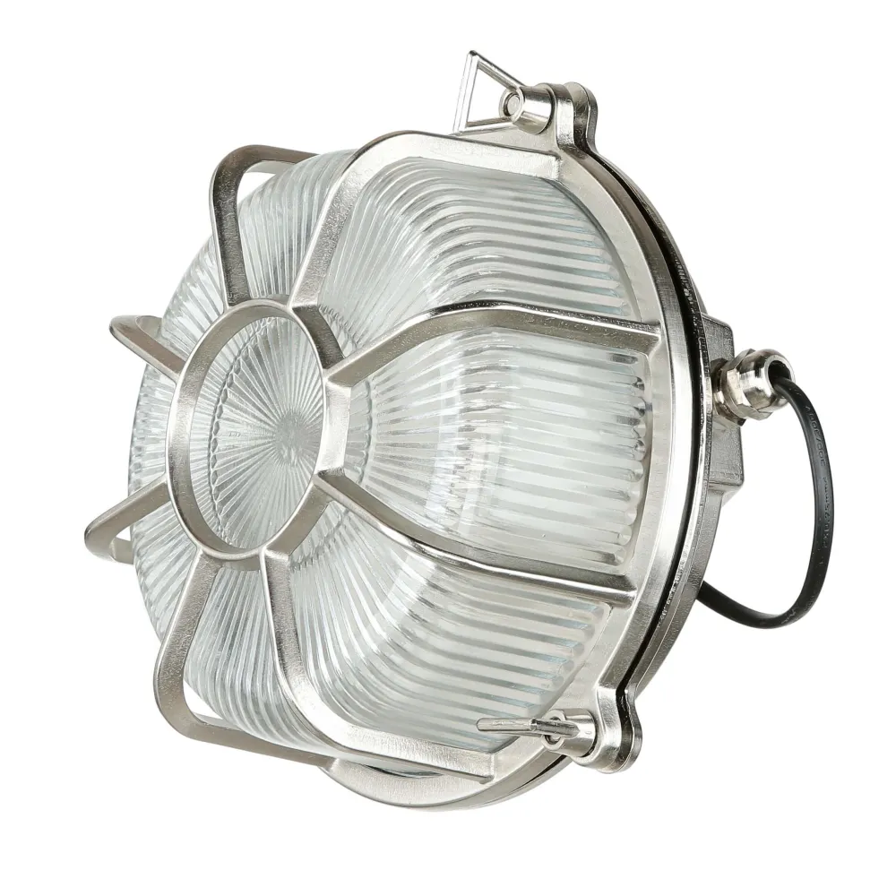 Lido Außenleuchte Wand Maritim Echt-Messing Riffelglas E27* Außenwandleuchten|Moderne Lampen