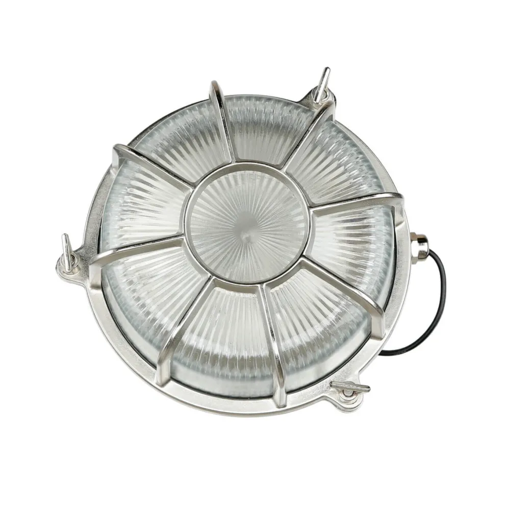 Lido Außenleuchte Wand Maritim Echt-Messing Riffelglas E27* Außenwandleuchten|Moderne Lampen