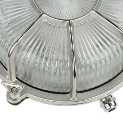 Lido Außenleuchte Wand Maritim Echt-Messing Riffelglas E27* Außenwandleuchten|Moderne Lampen