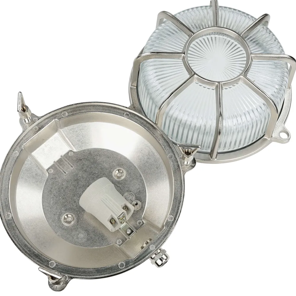 Lido Außenleuchte Wand Maritim Echt-Messing Riffelglas E27* Außenwandleuchten|Moderne Lampen