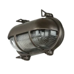 Sale Lido Außenleuchte Wand Messing Glas Maritim IP64 B: 21 cm E27