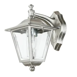 Lido Außenleuchte Wand Messing massiv in Nickel E27* Rustikale Lampen|Metall Lampen