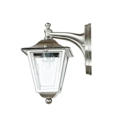 Lido Außenleuchte Wand Messing massiv in Nickel E27* Rustikale Lampen|Metall Lampen