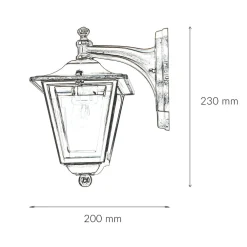 Lido Außenleuchte Wand Messing massiv in Nickel E27* Rustikale Lampen|Metall Lampen