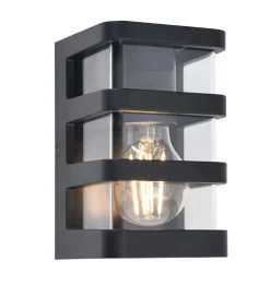 Online Eco-Light Außenleuchte Wand Schwarz H:16,5 cm IP44 E27 Modern