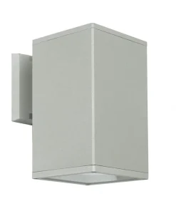 Online SU-MA Außenwandlampe Aluminium eckig in Silber E27 IP54