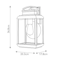 Elstead Außenwandlampe Aluminium Glas H: 36,8 cm IP44 E27 Grau* Außenwandleuchten|Gartenlaternen