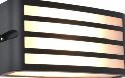 Eco-Light Außenwandlampe Anthrazit E27 IP44 B:22 cm blendarm* Metall Lampen|Moderne Außenleuchten