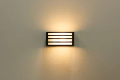 Eco-Light Außenwandlampe Anthrazit E27 IP44 B:22 cm blendarm* Metall Lampen|Moderne Außenleuchten