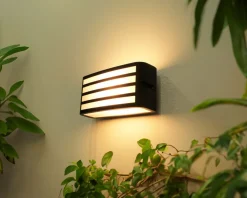 Eco-Light Außenwandlampe Anthrazit E27 IP44 B:22 cm blendarm* Metall Lampen|Moderne Außenleuchten