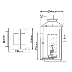 Elstead Außenwandlampe E27 IP44 51,8 cm hoch in Messing antik* Metall Lampen|Rustikale Lampen