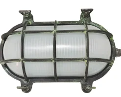 Lido Außenwandlampe Echt-Messing Glas E27 IP64 B: 24 cm Maritim* Außenwandleuchten|Feuchtraumleuchten