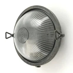 Best Andromeda Außenwandlampe Echt-Messing Glas E27 IP64 Zinn rund