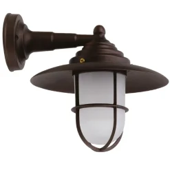 Lido Außenwandlampe Echt-Messing Glas B: 26 cm IP43 E27 Maritim