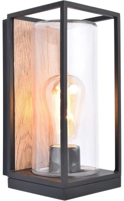 Sale Eco-Light Außenwandlampe Glas Aluminium Natur Schwarz E27 IP44