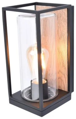 Sale Eco-Light Außenwandlampe Glas Aluminium Natur Schwarz E27 IP44