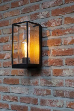 Sale Eco-Light Außenwandlampe Glas Aluminium Natur Schwarz E27 IP44