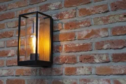 Sale Eco-Light Außenwandlampe Glas Aluminium Natur Schwarz E27 IP44