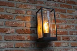 Sale Eco-Light Außenwandlampe Glas Aluminium Natur Schwarz E27 IP44