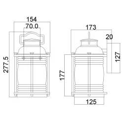 Elstead Außenwandlampe Glas Aluminium E27 IP44 H: 27,8 cm Vintage* Außenwandleuchten|Gartenlaternen