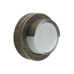 Andromeda Außenwandlampe Glas Echt-Messing G9 IP64 D: 14 cm rund* Außenwandleuchten|Messinglampen