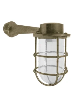 Andromeda Außenwandlampe Glas Messing E27 IP44 H: 21 cm Maritim