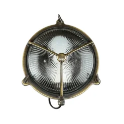 Online Lido Außenwandlampe Glas Messing Haus rund rostfrei