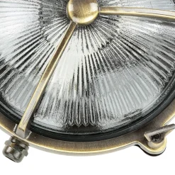 Online Lido Außenwandlampe Glas Messing Haus rund rostfrei