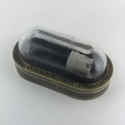 Outlet Andromeda Außenwandlampe Glas Messing massiv E27 IP64 B: 23 cm