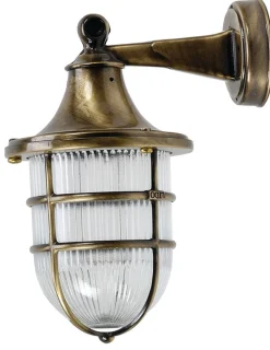 Lido Außenwandlampe Glas Messing Maritim IP64 Terrasse* Außenwandleuchten|Rustikale Lampen