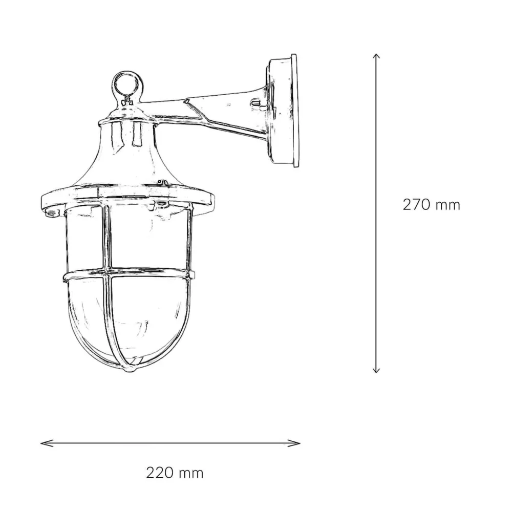 Lido Außenwandlampe IP64 Blau Glas Messing Maritim E27* Außenwandleuchten|Rustikale Lampen