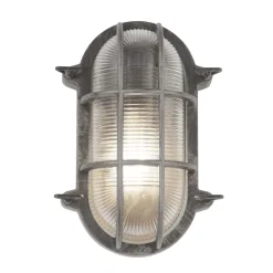 Searchlight Außenwandlampe IP44 E27 H: 25 cm Maritim in Silber antik