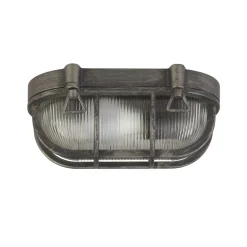 Searchlight Außenwandlampe IP44 E27 H: 25 cm Maritim in Silber antik