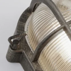 Searchlight Außenwandlampe IP44 E27 H: 25 cm Maritim in Silber antik